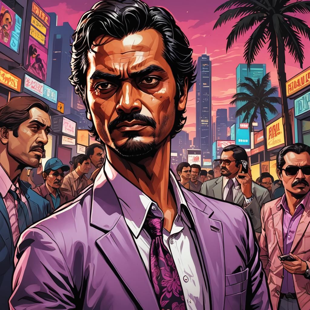 Nawazuddin Siddiqui as GTA Vice City Comic Art