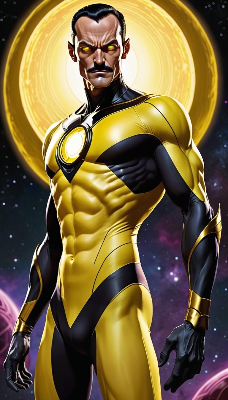 Sinestro Flies in Space with Yellow Lantern Ring