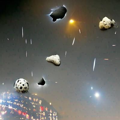 Asteroids Over Paris: Digital Art