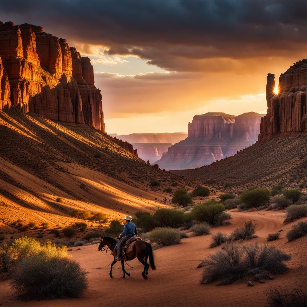 Desert Canyon Sunset: Wild West Fine Art Photography