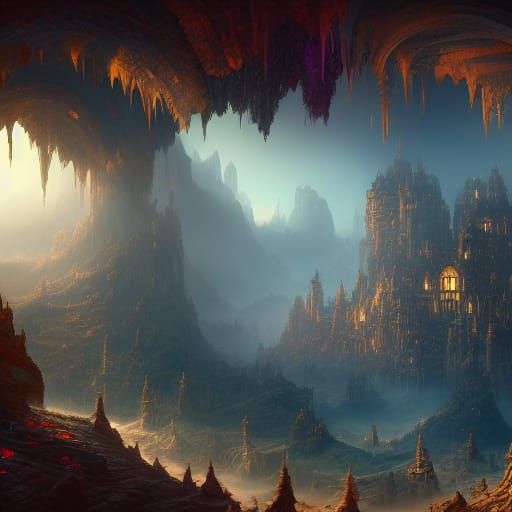 Detailed Matte Painting of the Under World