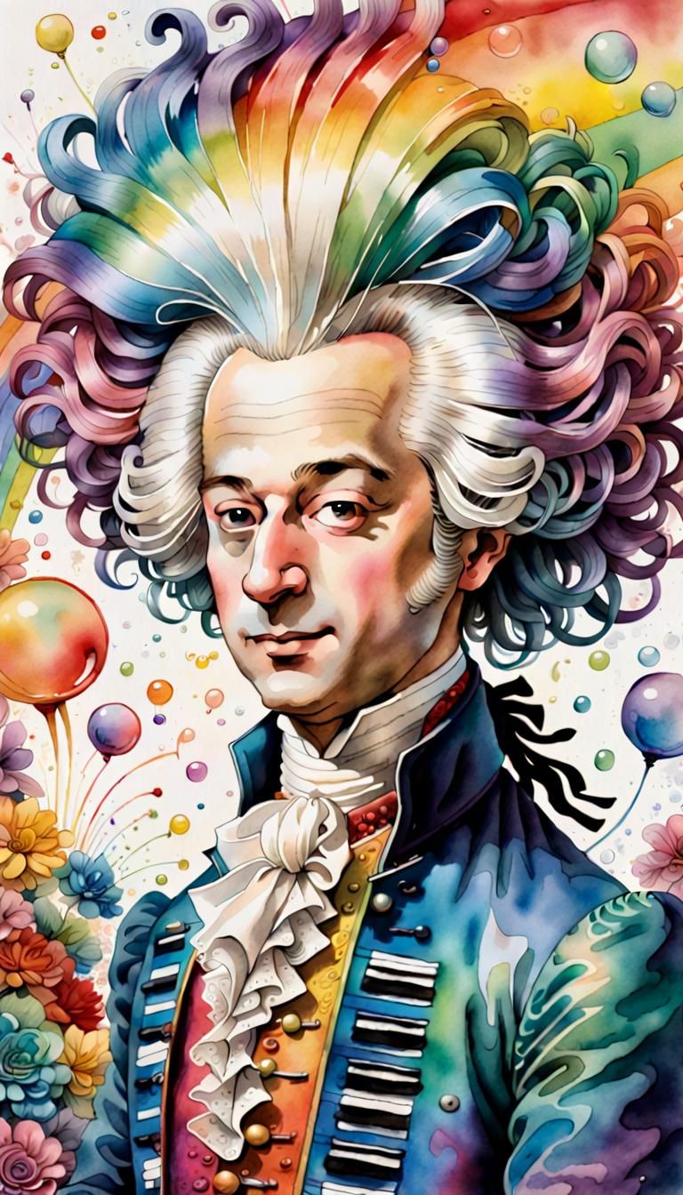 Caricature of Wolfgang Amadeus Mozart  🎵