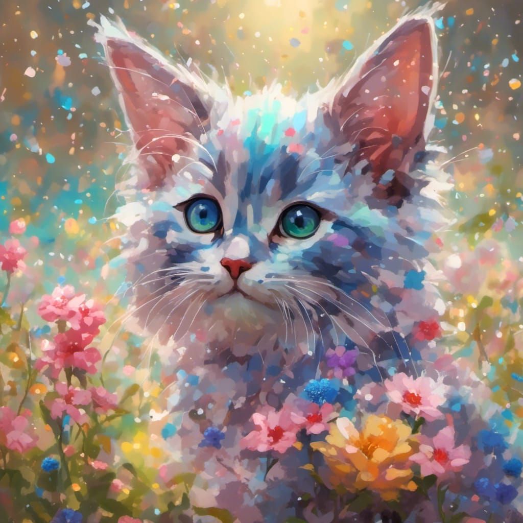 Pastel Kitty AI Generated Image