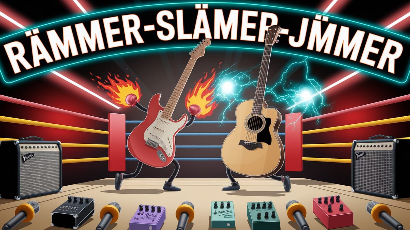 Guitars Boxing Match in Pixar 3D Animation