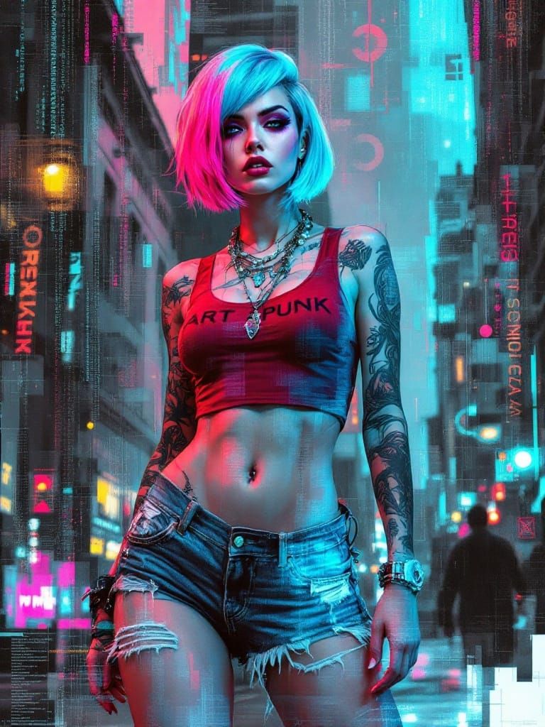 Futuristic Renaissance Rebel Unveiled Through Digital Decay