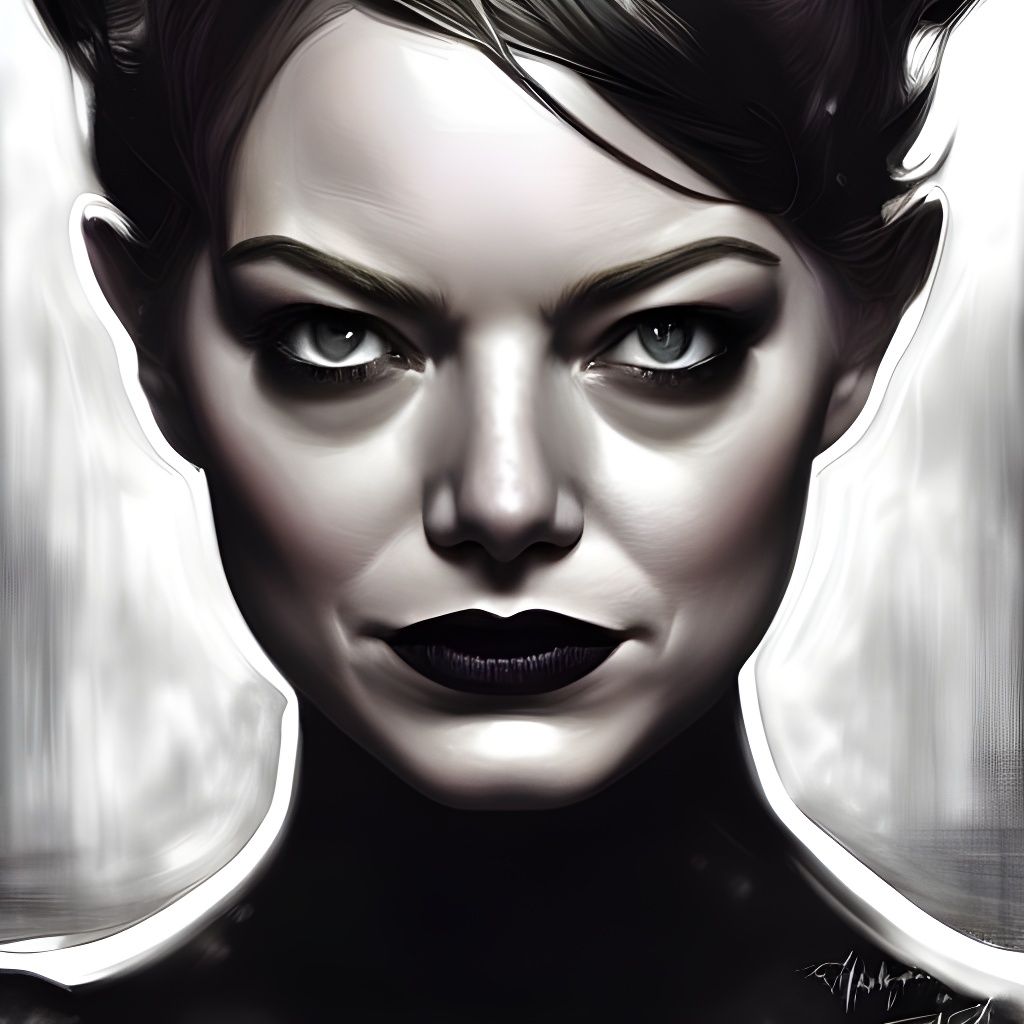 Catwoman Hyperrealistic Portrait in DC Comics Style