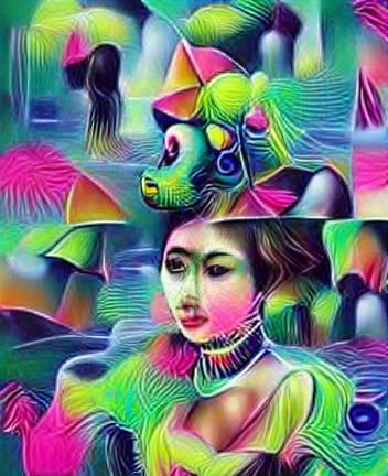 Neon Psychedelic Dreamscape Created by AI
