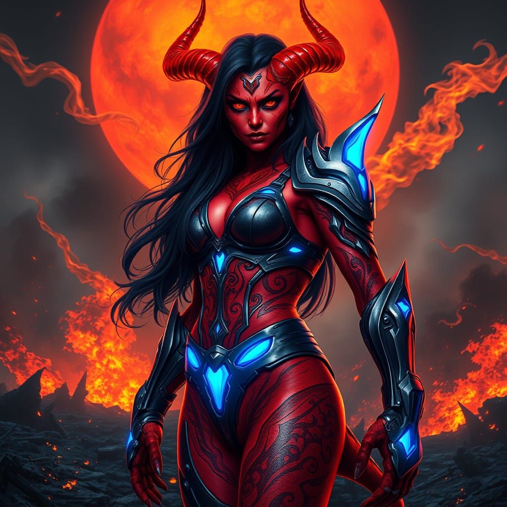 Gothic Futurist Demon Warrior