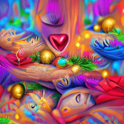 Vibrant Christmas Spirit Digital Painting