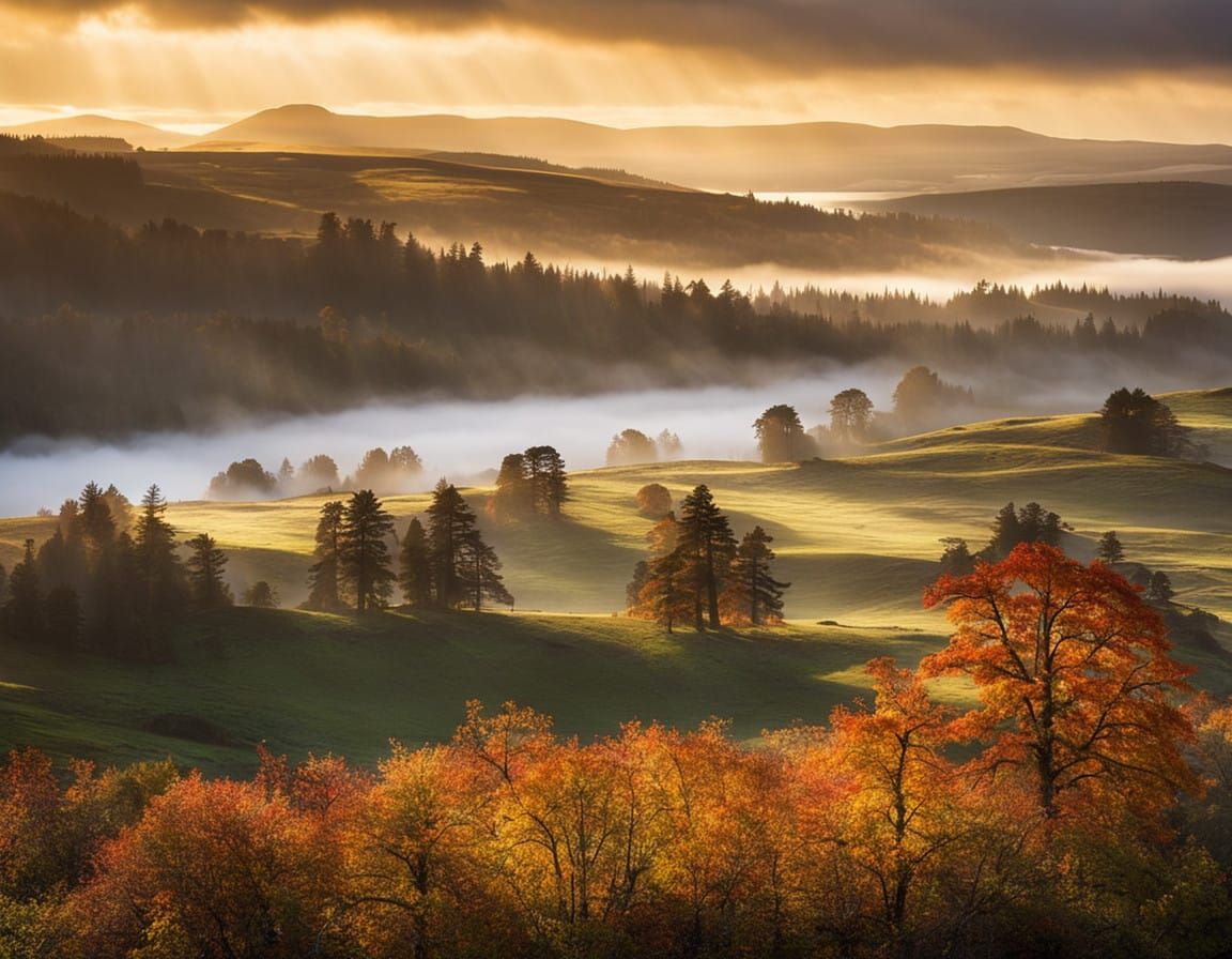 Autumn Mists Unveil the Scottish Highlands