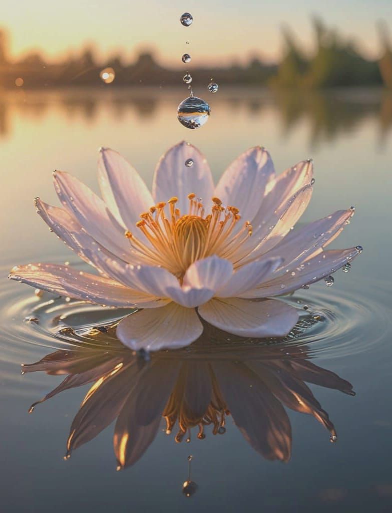 Water Droplet Blooms into Crystal Clear Flower