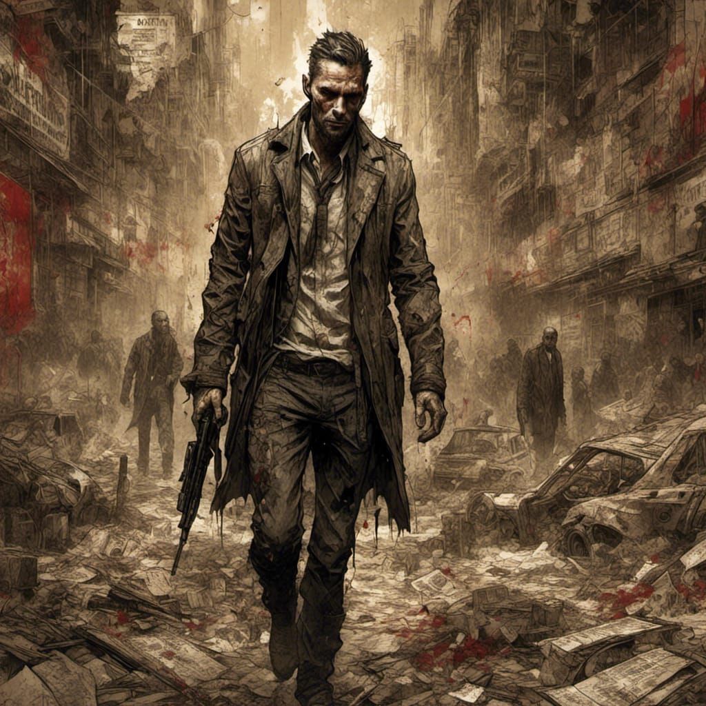 Creepy Spy Guy in Comic Book Art Style