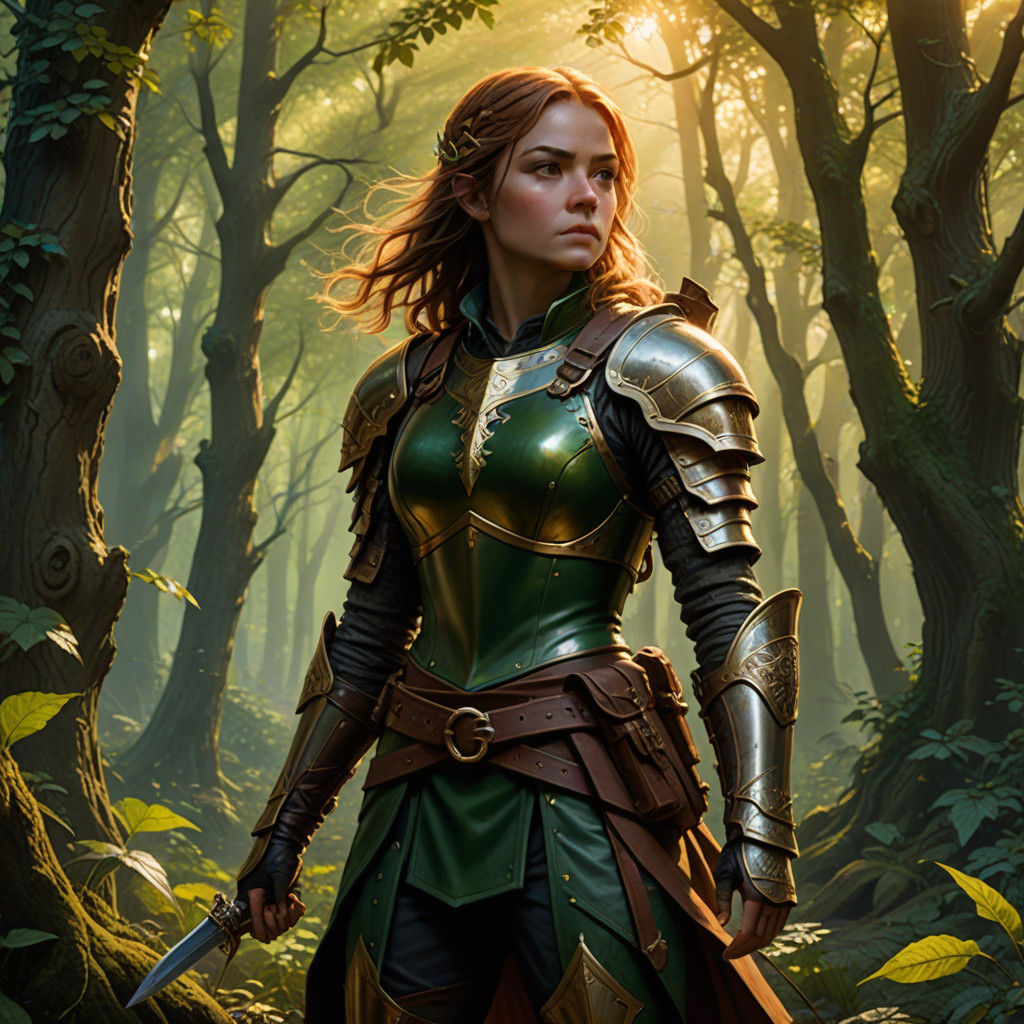 Majestic Halfling Warrior in a Medieval Fantasy Realm