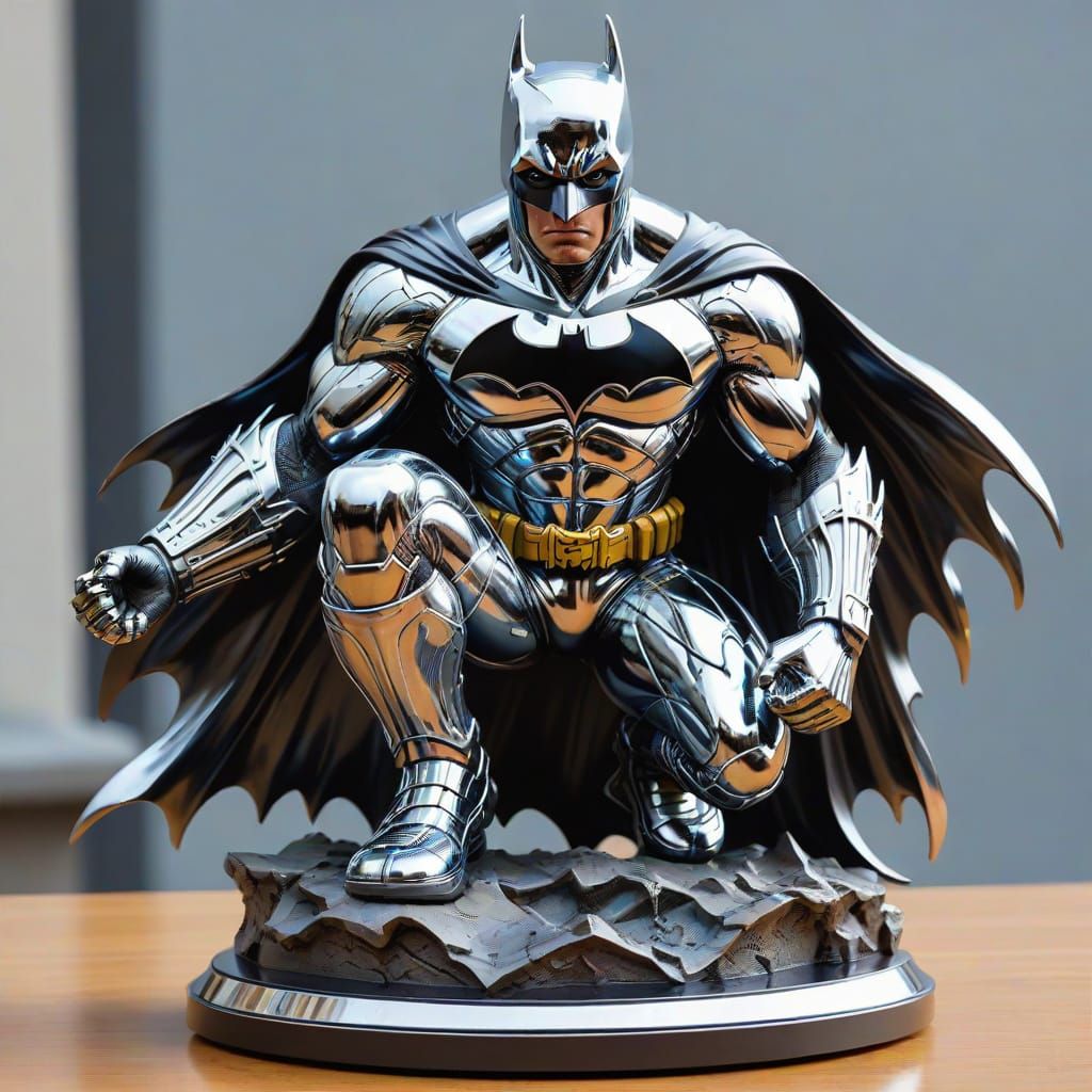 Chrome Batman Statue