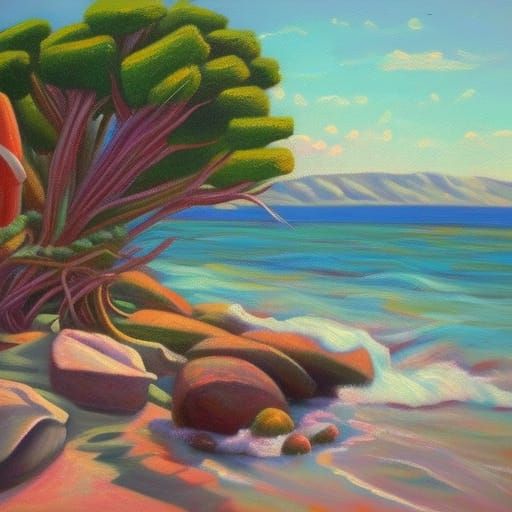 Clowns and Jesters on a Psychedelic Beach