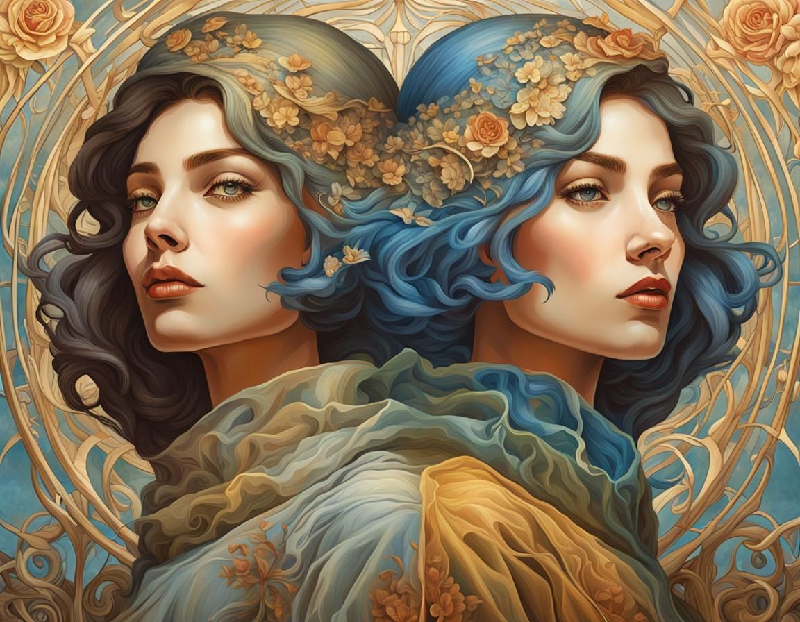 Double Illusion Portrait in Ocampo Style