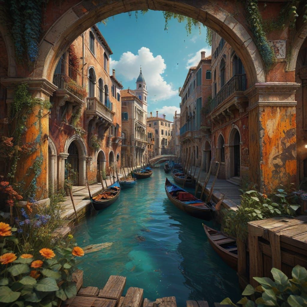 Venetian Fantasy on Birch Bark