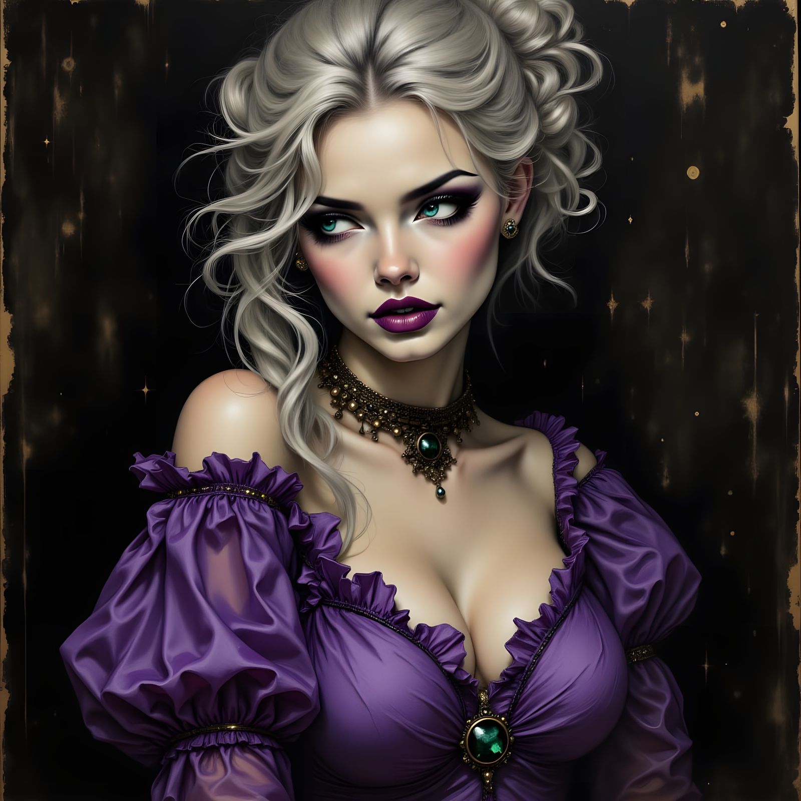 Norse Goddess of Wisdom in Retro Portrait Style