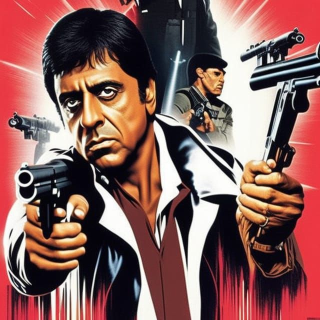 Tony Montana's Neon Vice: Scarface Movie Poster