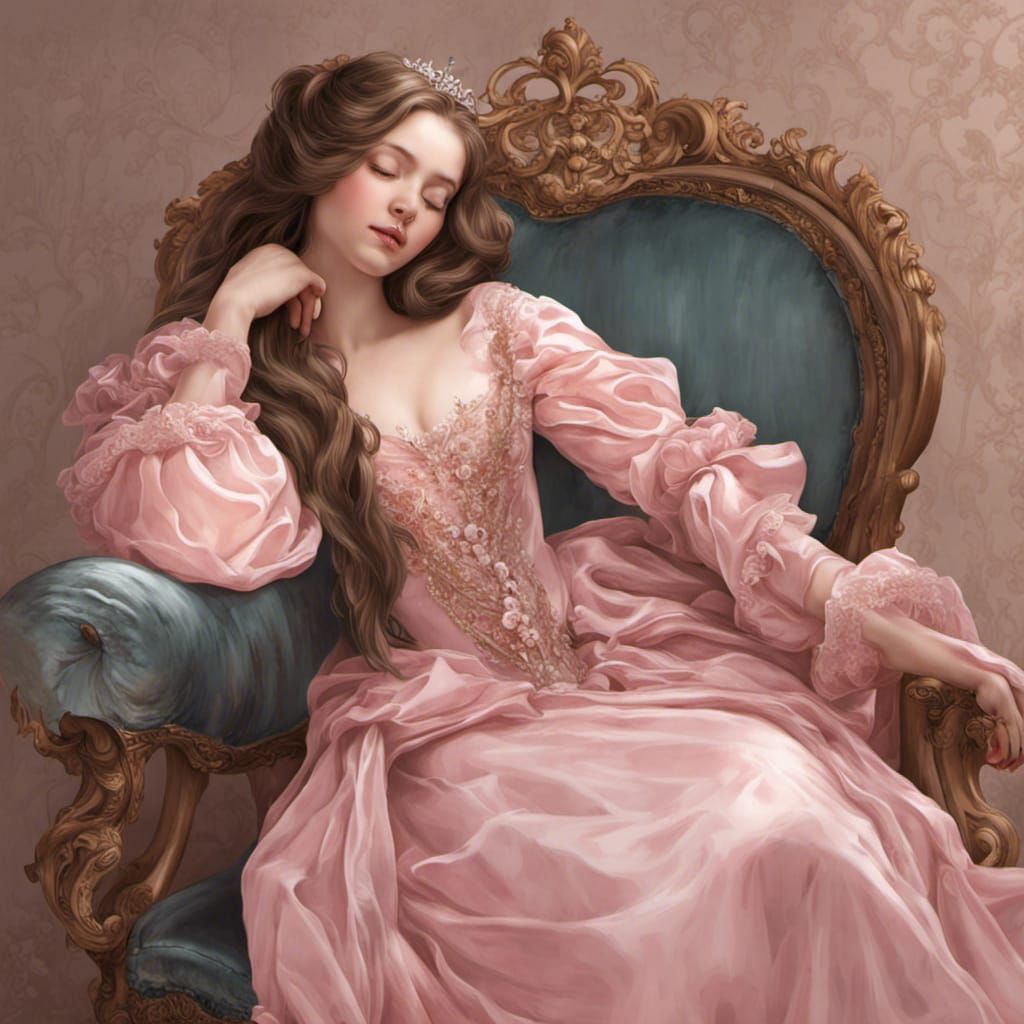 Rococo Princess Sleeping in a Chair