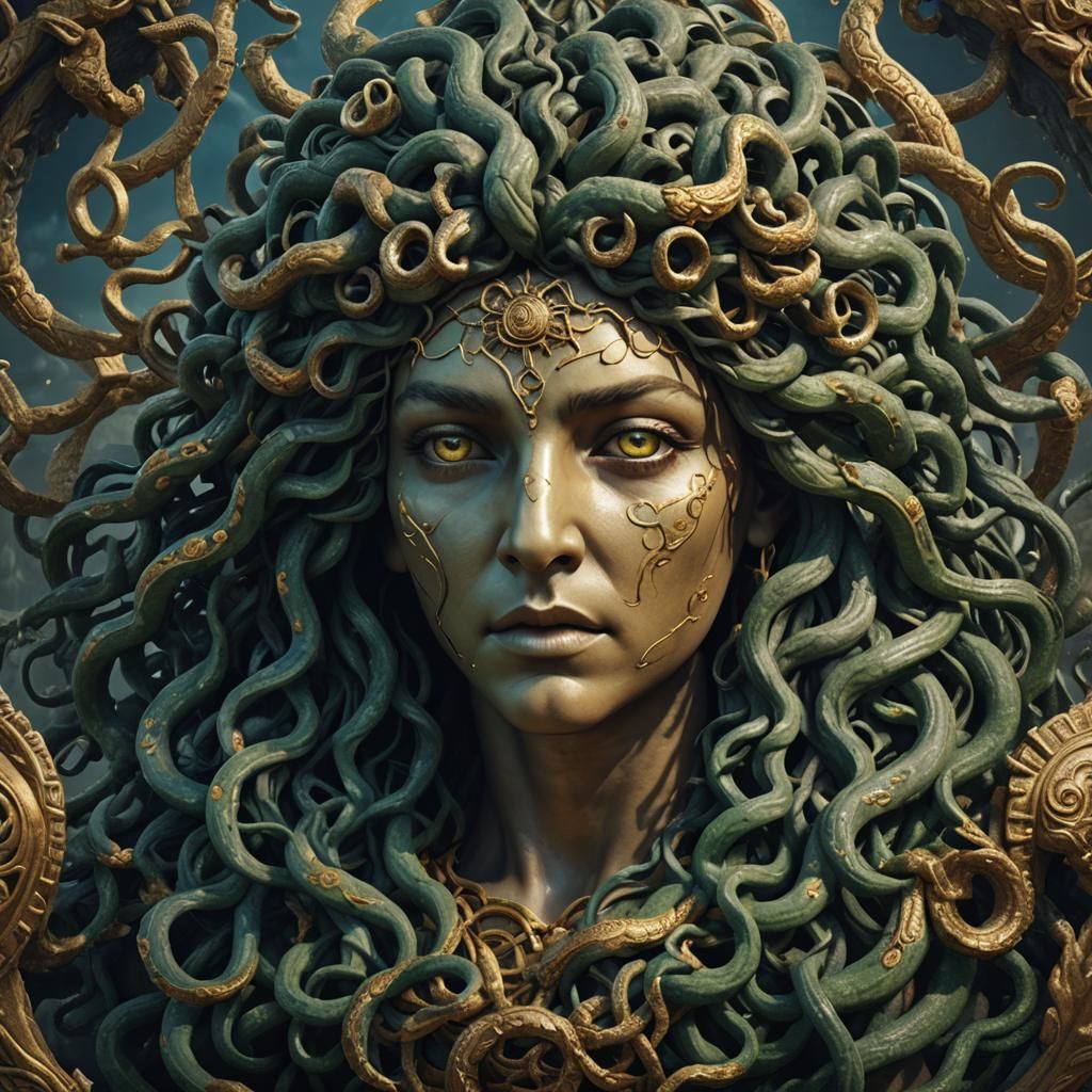 Medusa's Head: A Detailed Matte Painting