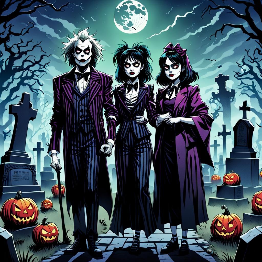 Beetlejuice in Dark Fantasy Comic Book Art