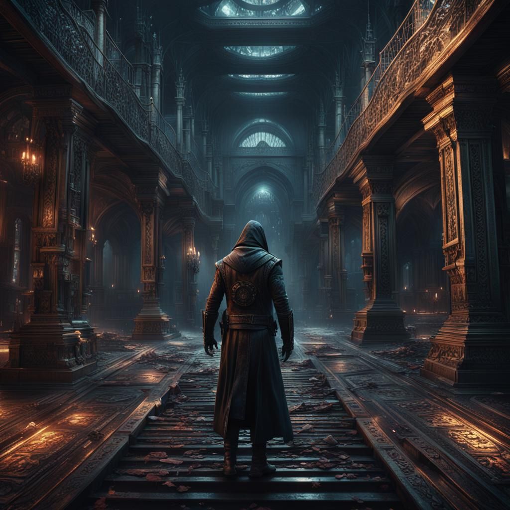 Dark Synth Assassin: High Fashion Digital Art