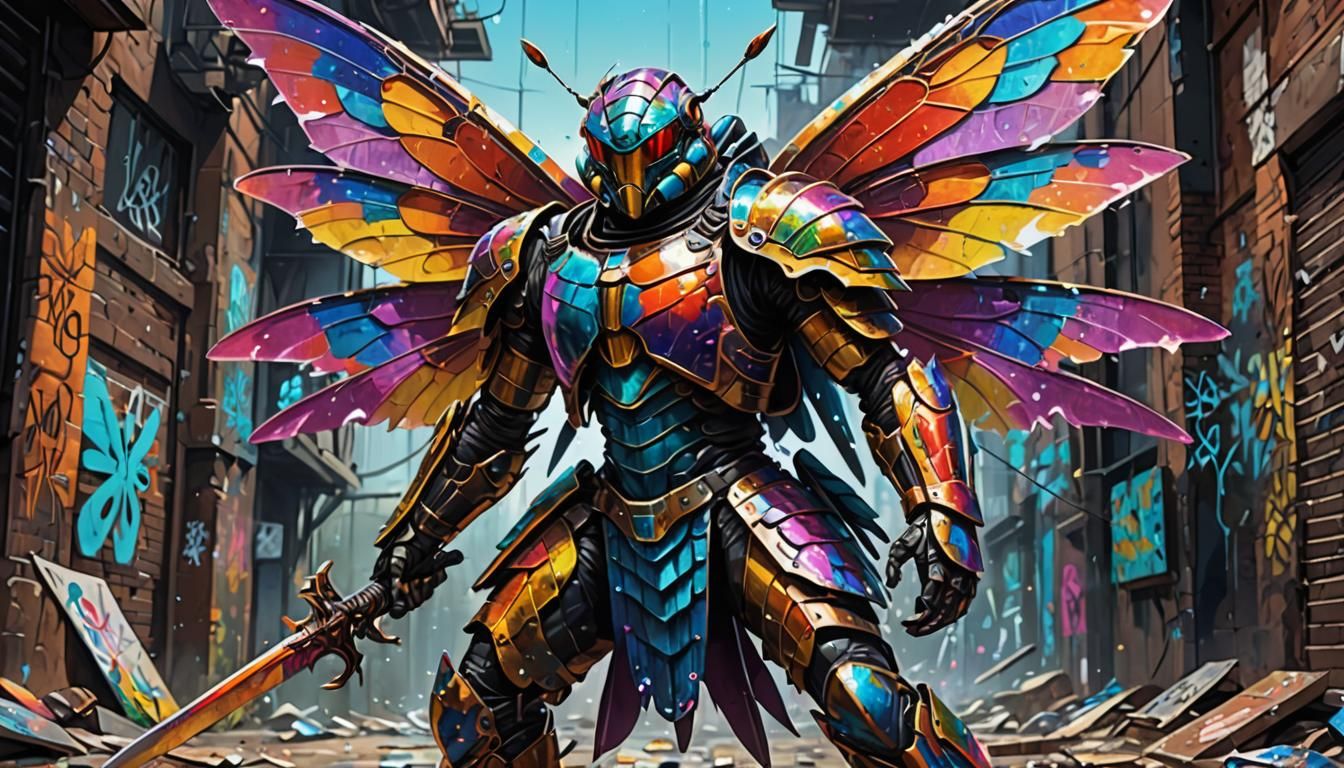 Gladiator Dragonfly Victorious in Urban Arena
