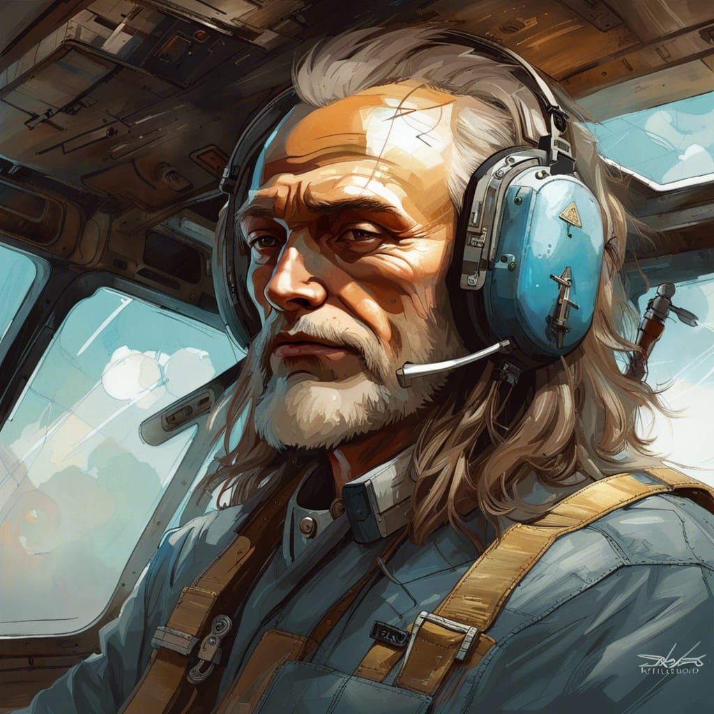 DaVinci Reimagined as Hyperreal Helicopter Pilot