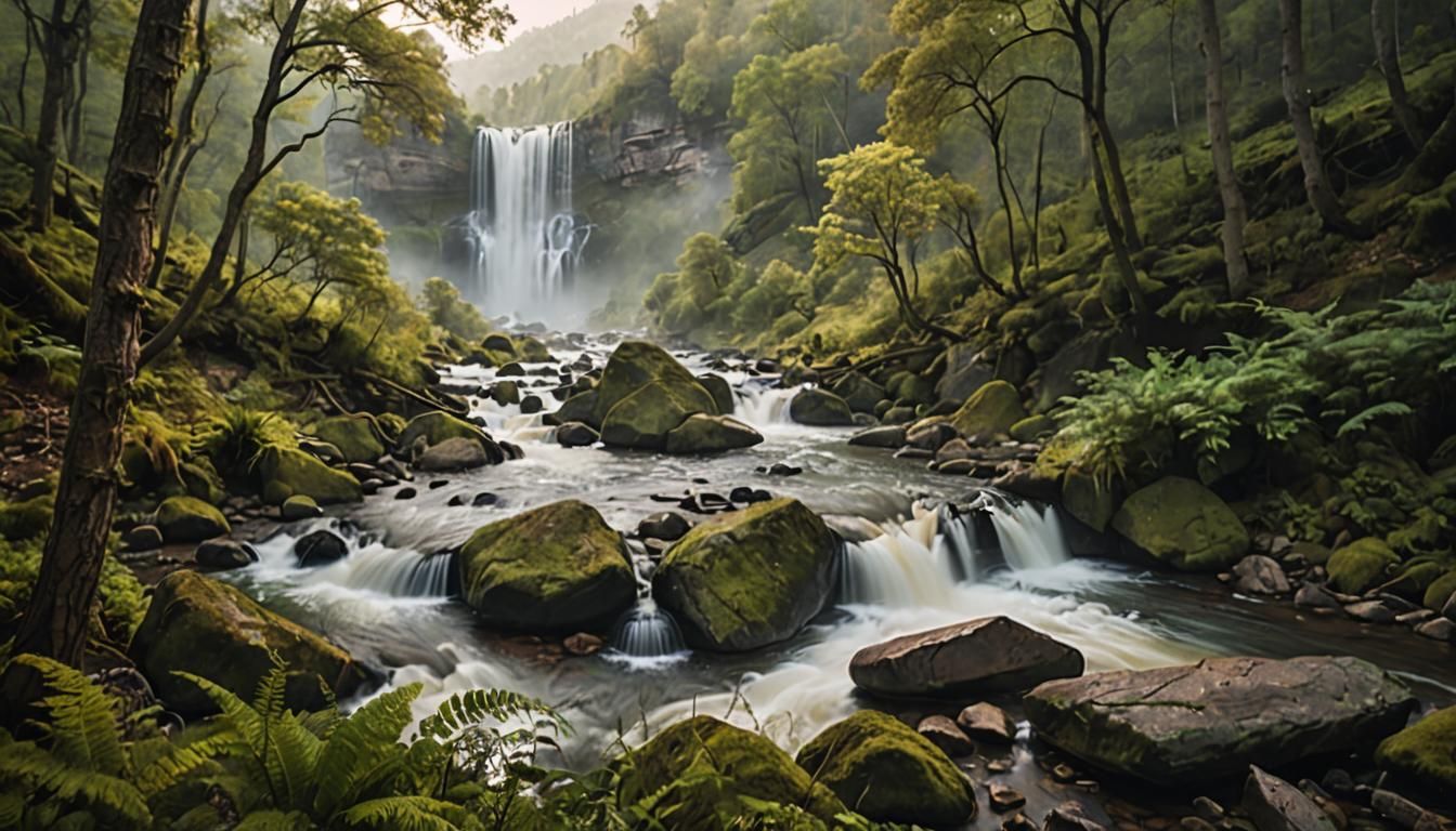 Serpentine River Valley: Misty Wilderness Photography