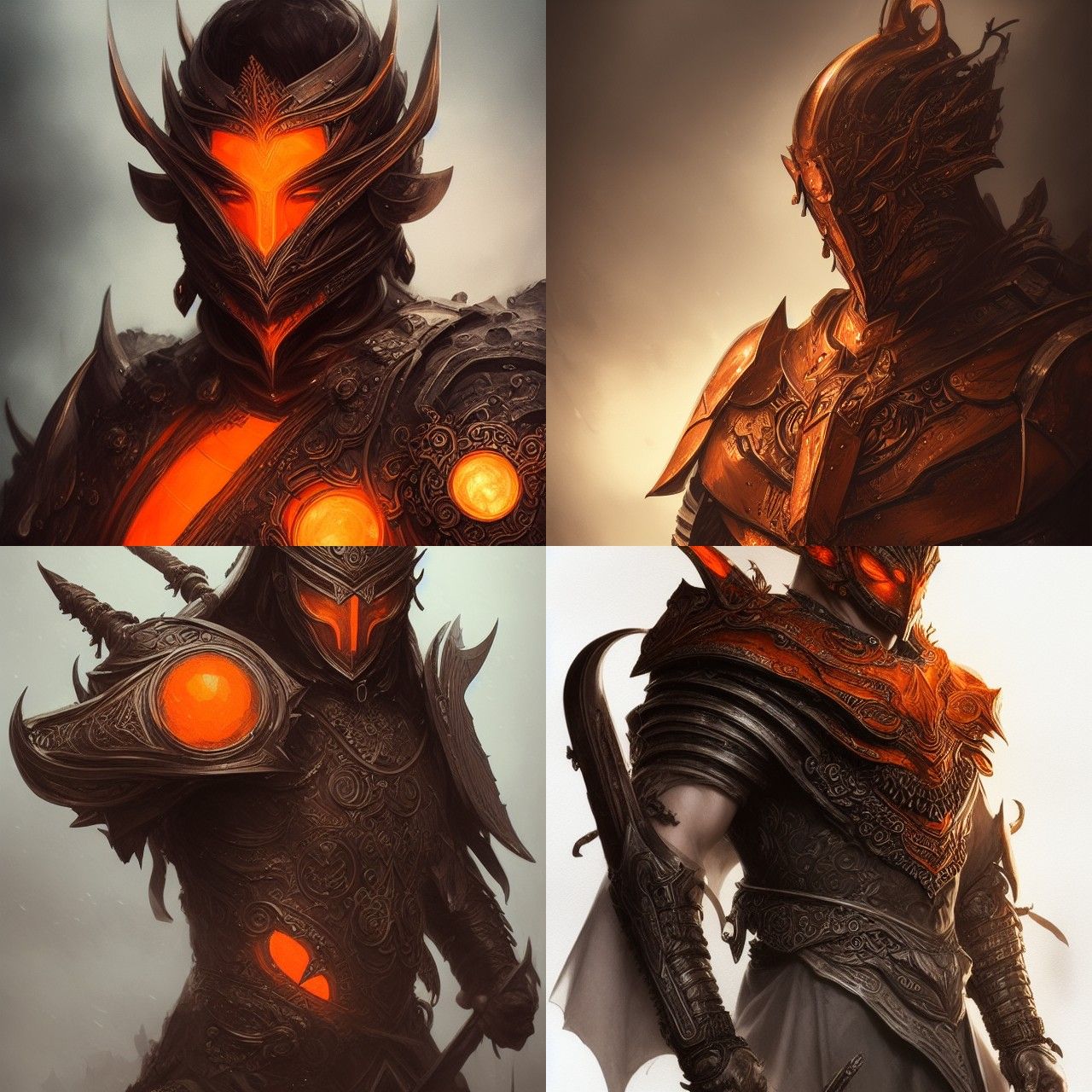 Dark Fantasy Warrior in Hyper-Detailed Digital Art