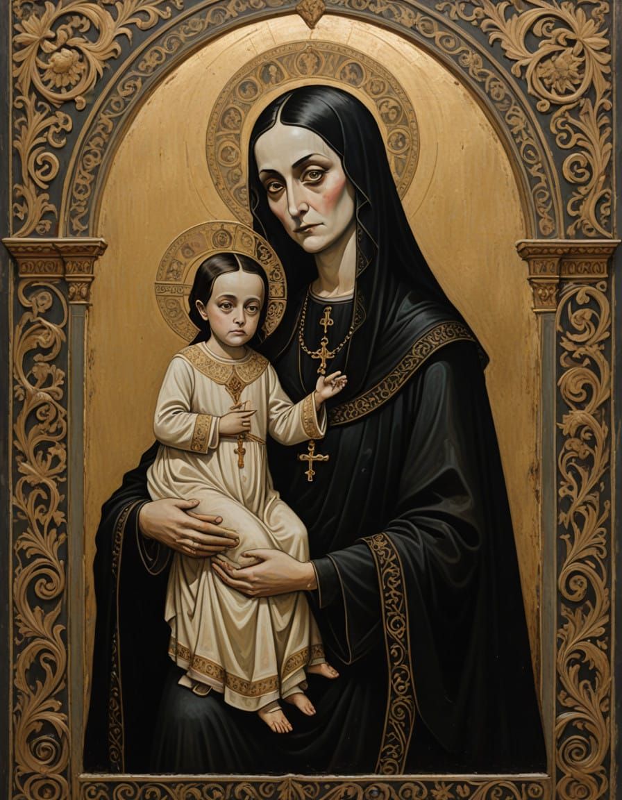 Ethereal Byzantine Madonna and Child