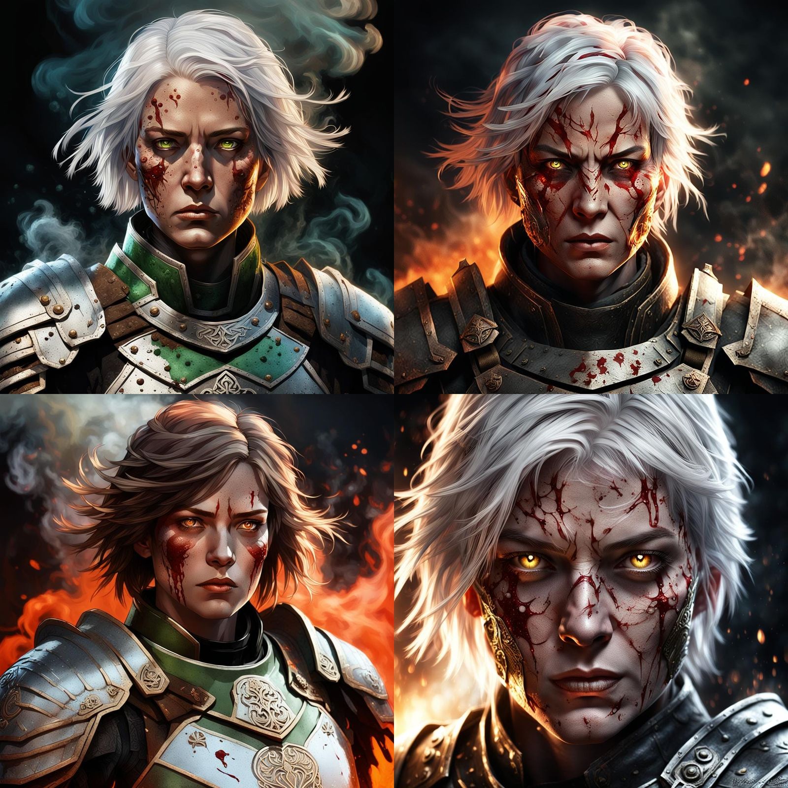 Fierce Female Warrior Portrait in Dynamic Lighting