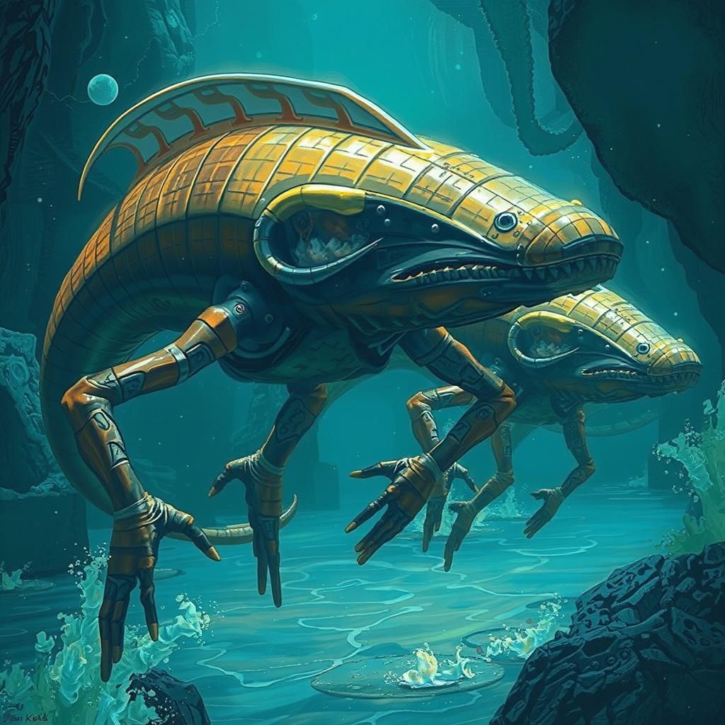 Surreal Sea People Farm in Maximalist Oil Painting