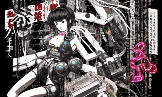 Cyberpunk Rave Scene in Akira Anime Style