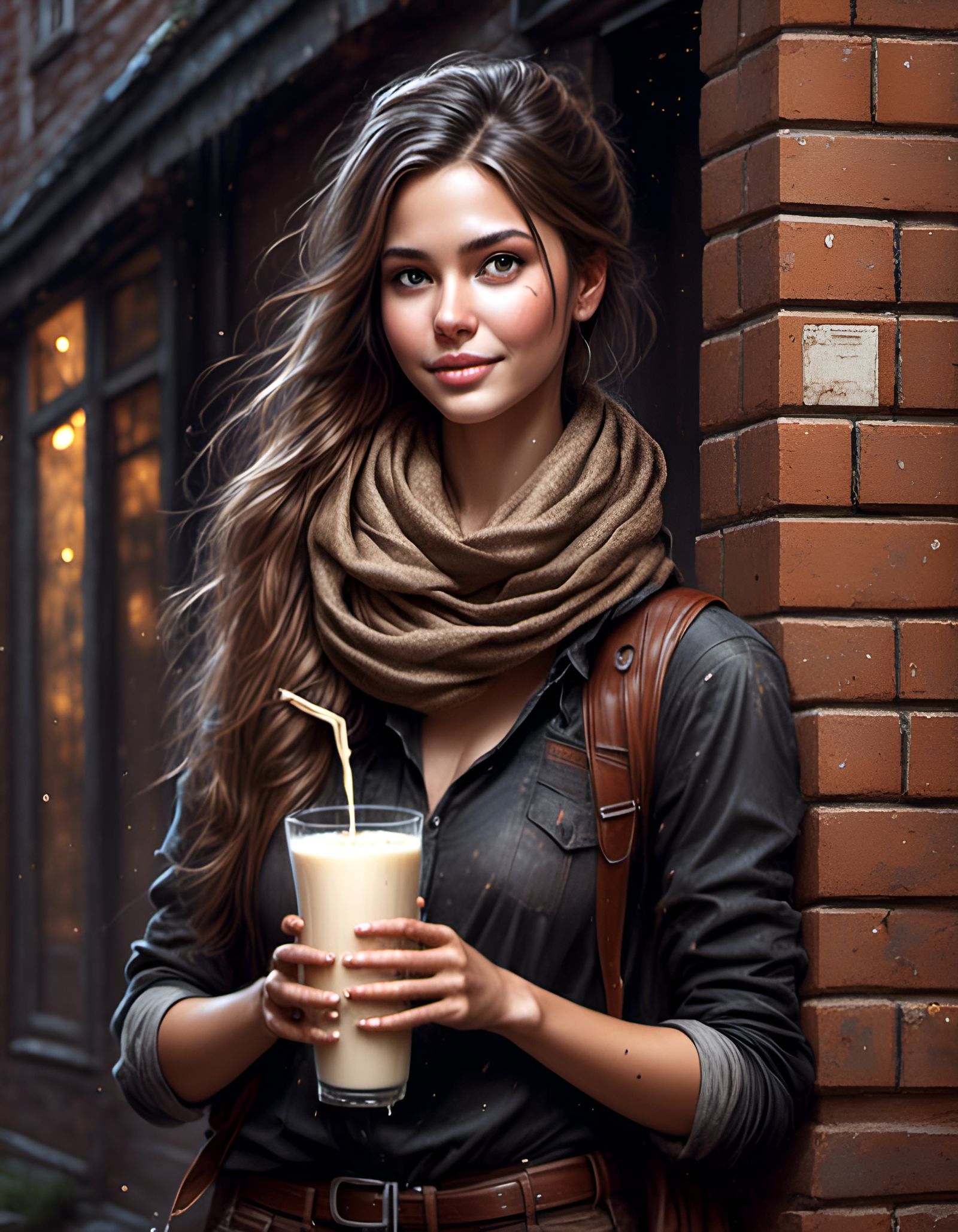 Beautiful Woman in Pencil Sketch Style