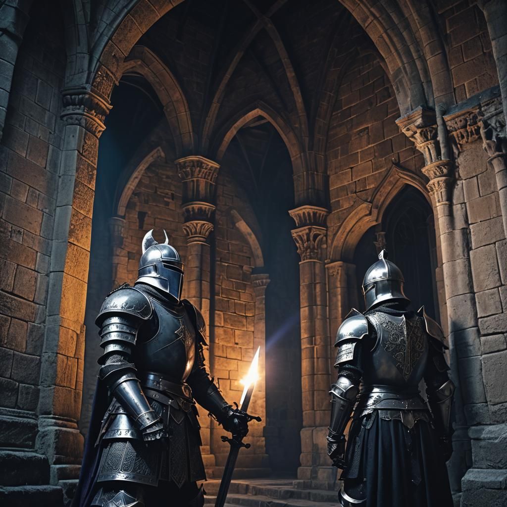 Gothic Surrealism: White Knight and Black Knight