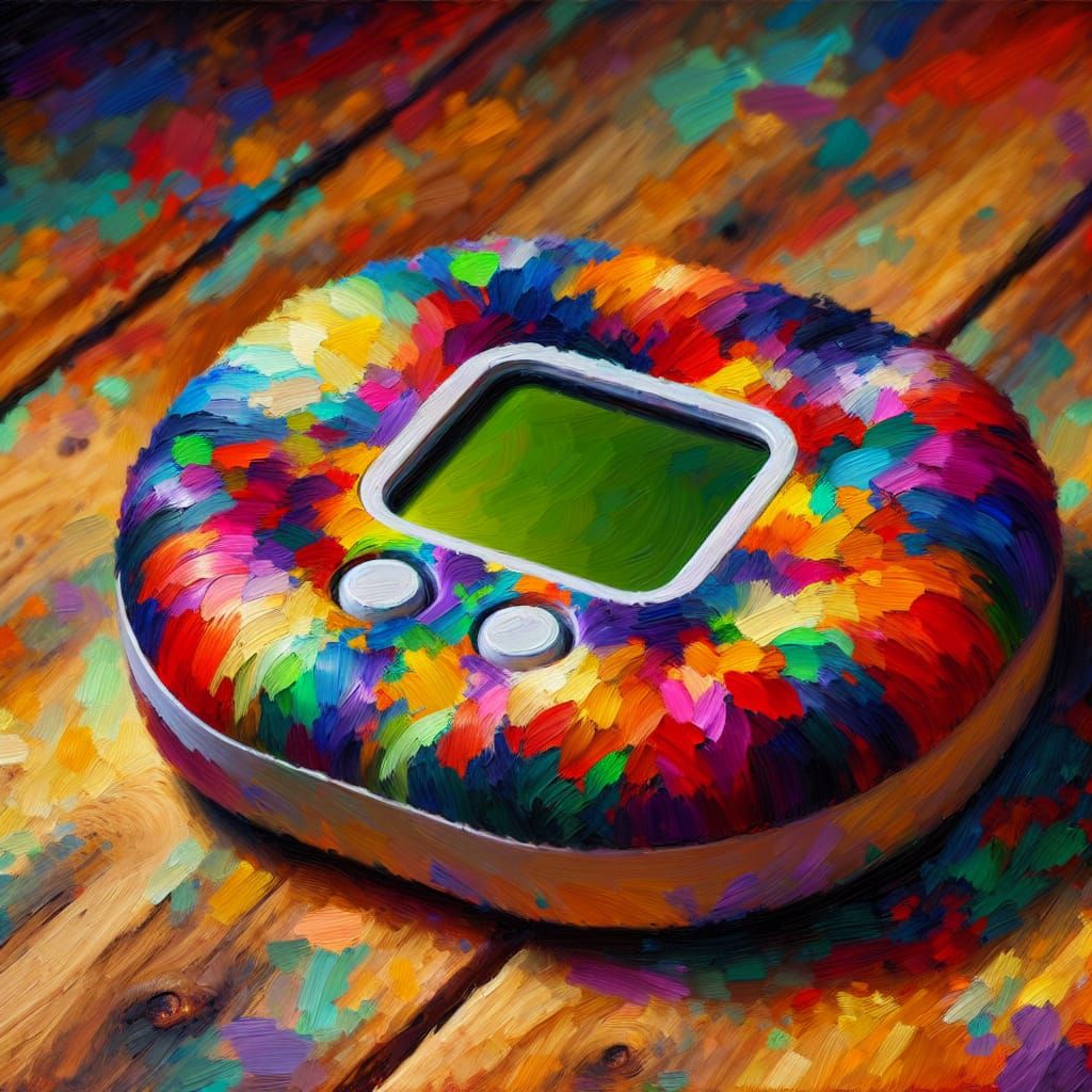 Tamagotchi as Impressionist Gouache Painting
