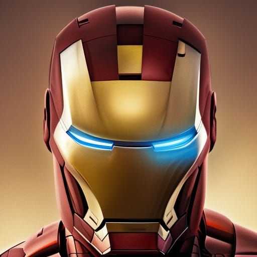 Iron Man Portrait in Hyperdetailed Art Nouveau Style