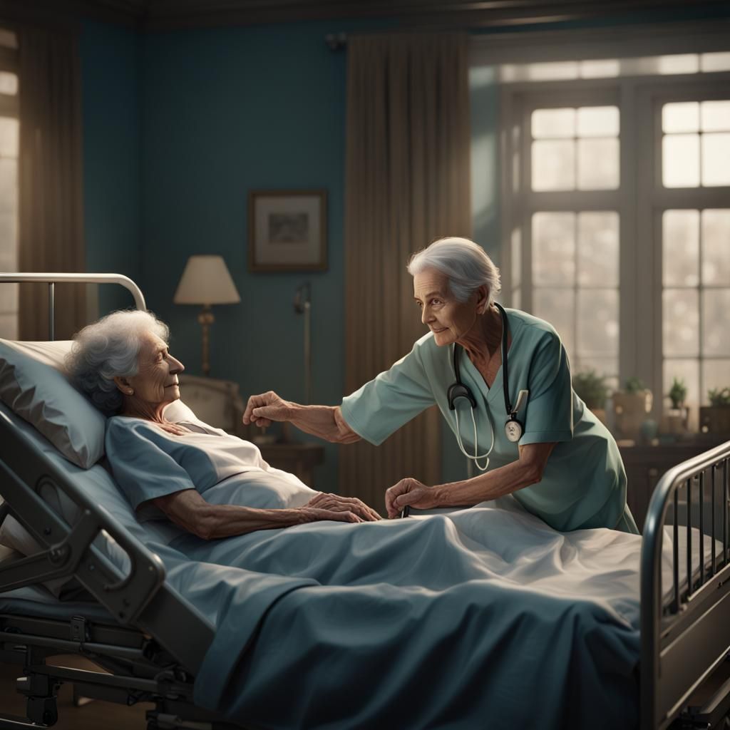 Loving Husband Holding Wife's Hand: Fantasy Art