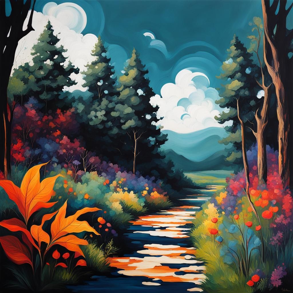 Abstract Art with Complementary Colors