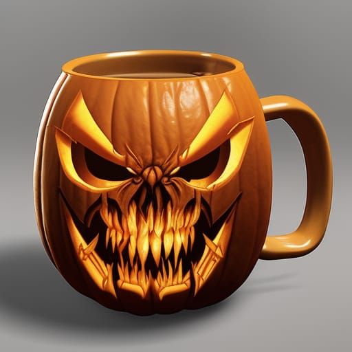 Sinister Golden Pumpkin Mug Art