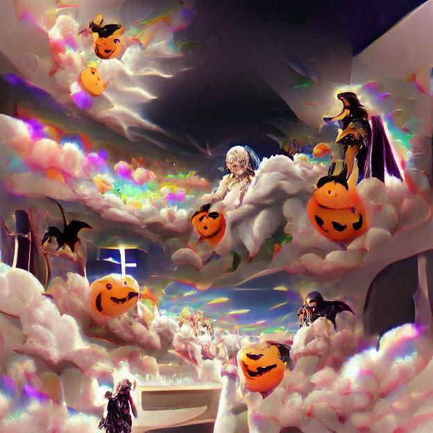 Ethereal Halloween Celebration in Heaven