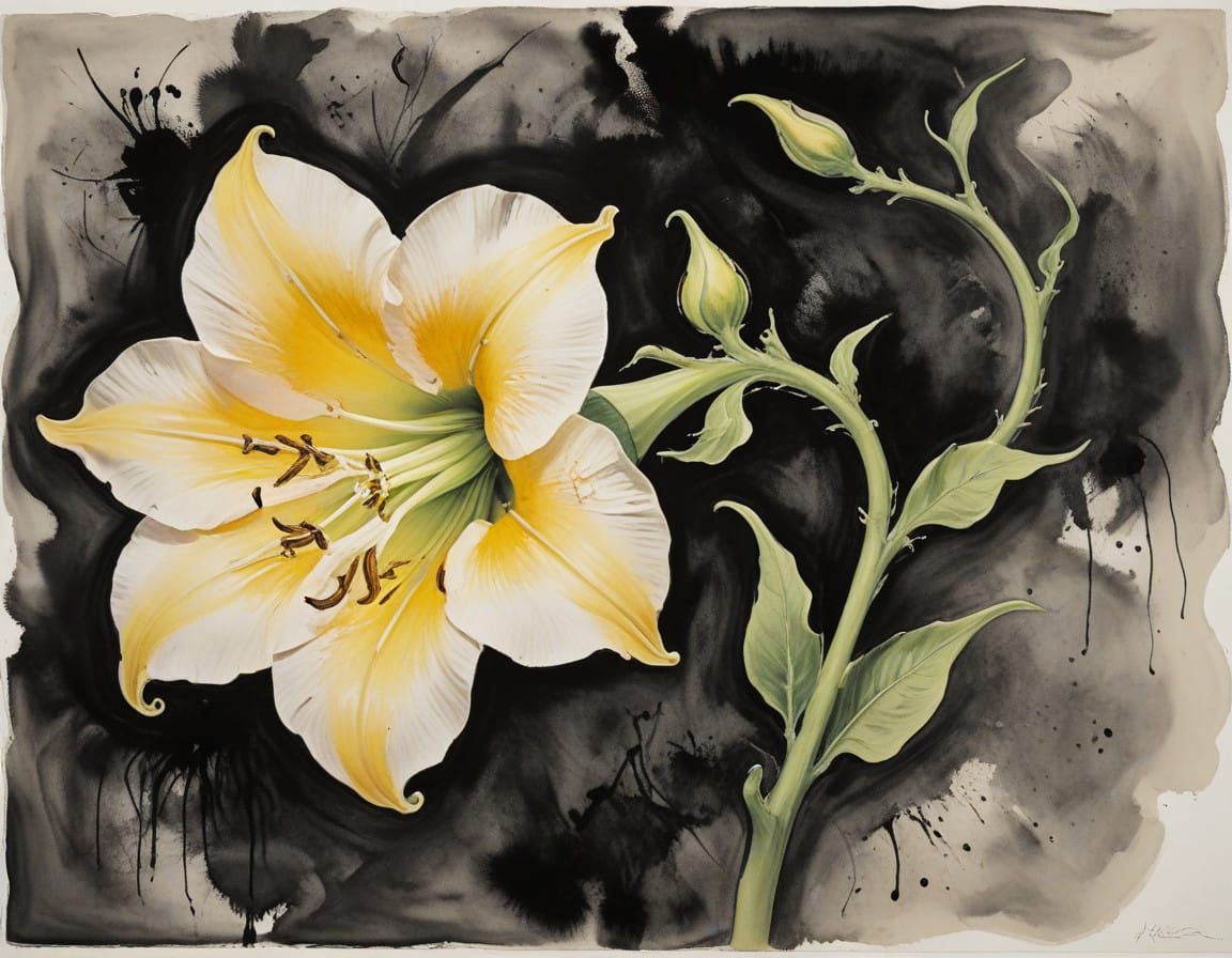 Ethereal Angel's Trumpet in Soft, Watercolor-Inspired Hues