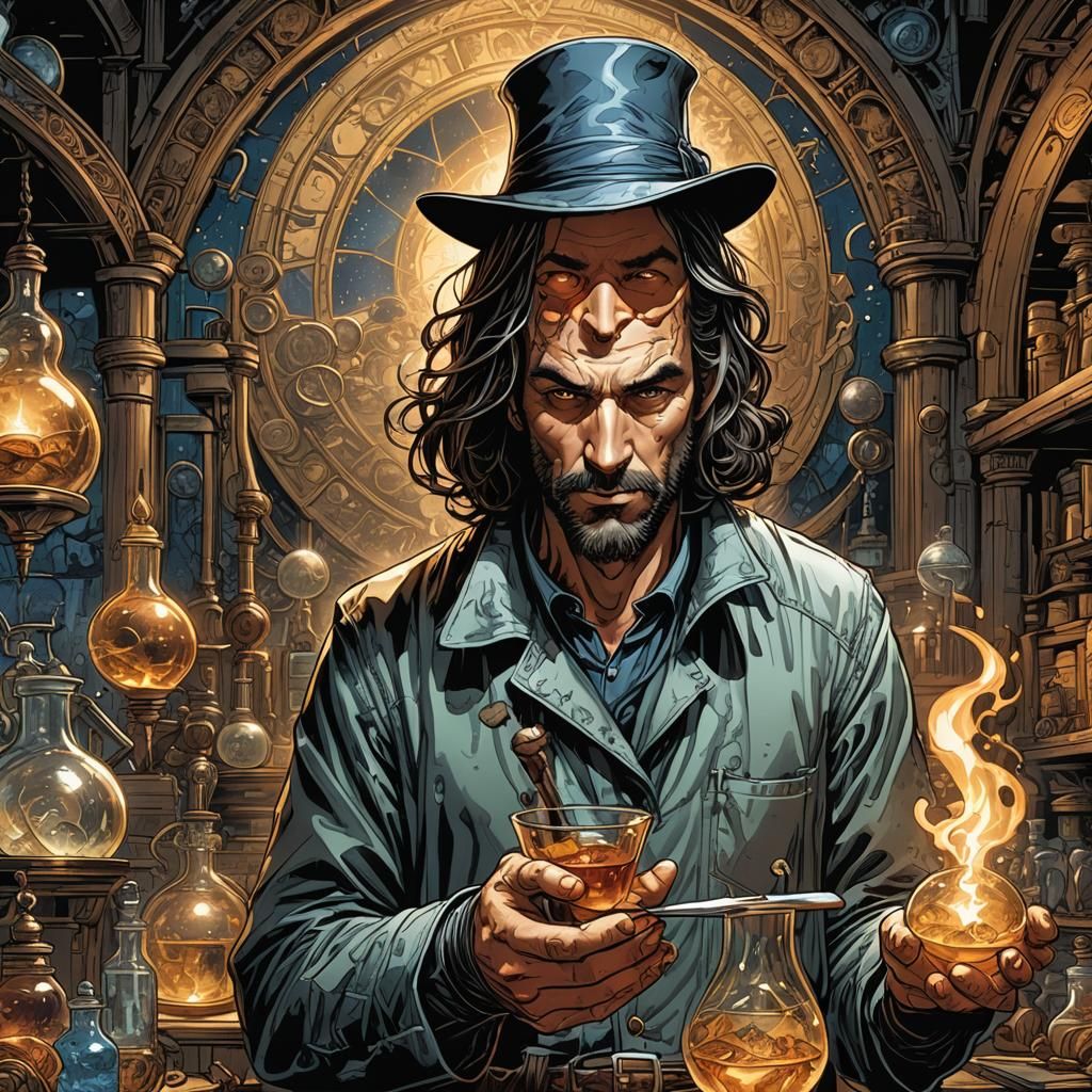 Ethereal Alchemist in Perfect Comic Book Art