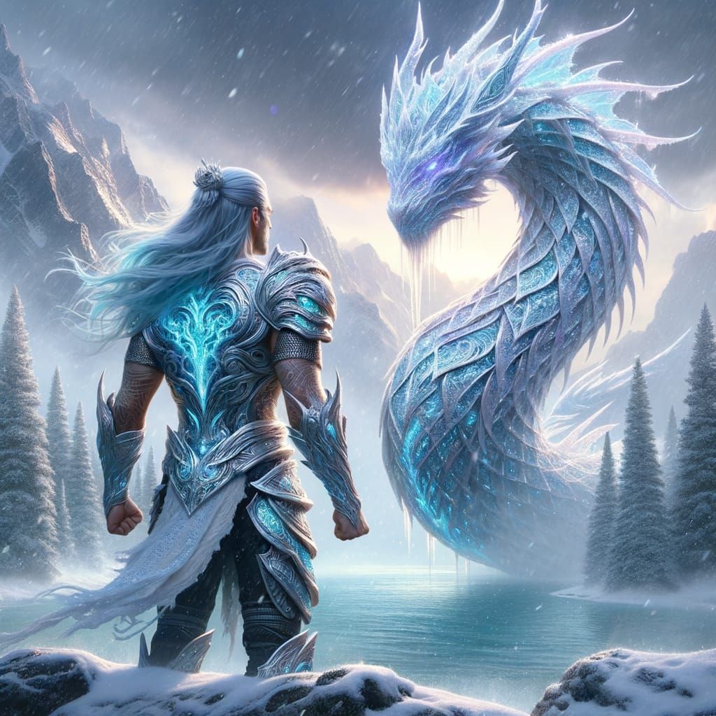 Ice-Dragon the warrior meets An Alpha Elder Ice Dragon!