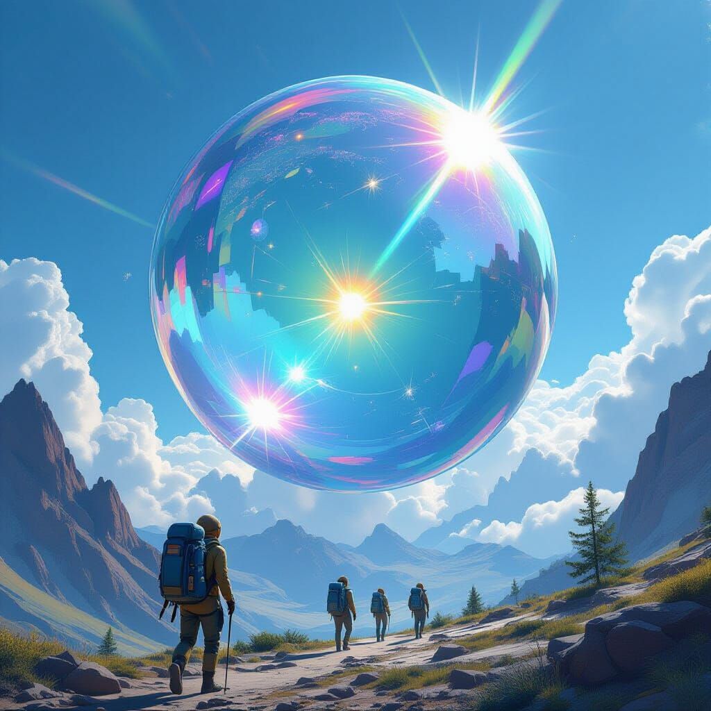 Colossal Iridescent Sphere in the Sky
