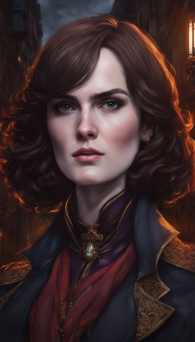 Julia Belmont Portrait in Gothic Paris by Rutkowski