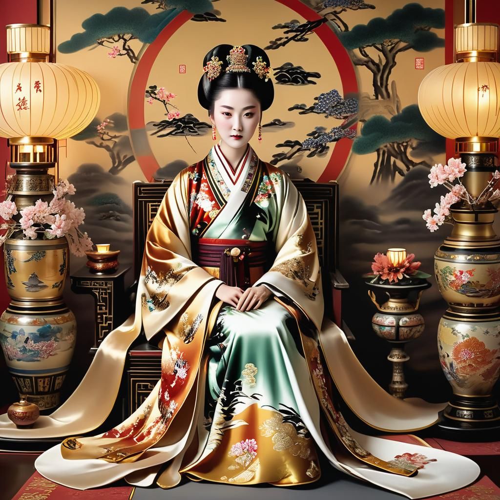 Empress of China Portrait in Traditional Style