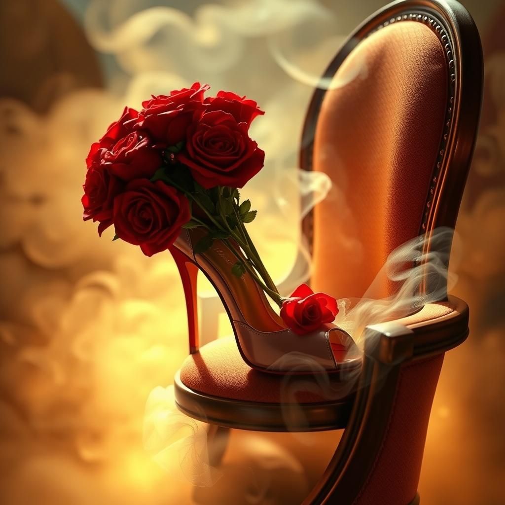 High Heel Shoe with Roses in Ethereal Lighting